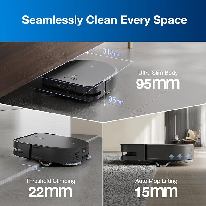 ECOVACS Robot Vacuum Cleaner DEEBOT X5 PRO Omni with All-in-one Station, 12.800Pa, ZeroTangle, TruEdge Adaptive Edge Mopping, 150℉ Hot Water Mop Washing, AINA 2.0 Intelligent Navigation - Image 5