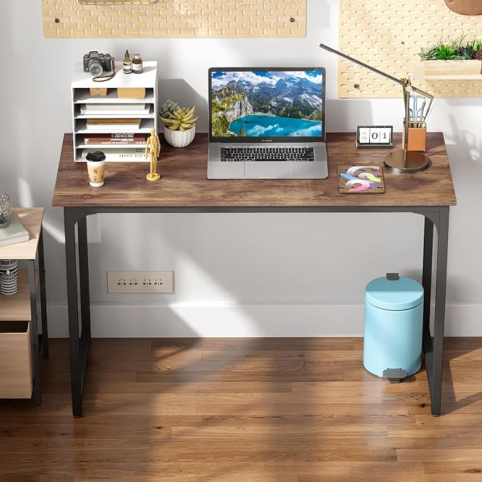 BestOffice Computer Desk,Home Office Desk, Modern Simple Style for Home Office Study Writing (Brown, 39 Inch) - Image 2