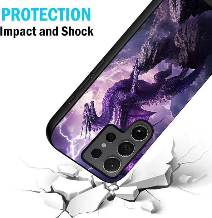 Designed for Galaxy S25 Ultra Phone Case,Slim Silicone Shockproof Protective Case for Galaxy S25 Ultra 6.8 inch,Purple Dragon - Image 2