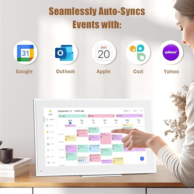 Digital Calendar:15.6-inchWall Planner Electronic Calendar & Chore Chart, Smart Touchscreen Interactive Display for Family Schedules– Wall and Desk Mountable, Great for Organizing Your 2026 Calendar - Image 2