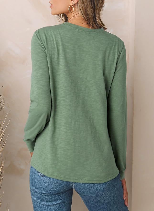 EVALESS Womens Crewneck Long Sleeve Tops Casual Polka Dots Tops Fall 2026 Tshirts Shirts - Image 4