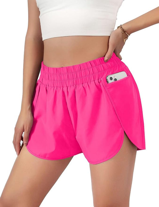 Blooming Jelly Women's Quick-Dry Running Shorts Workout Sport Layer Active Shorts with Pockets 1.75" by Bloomingjelly