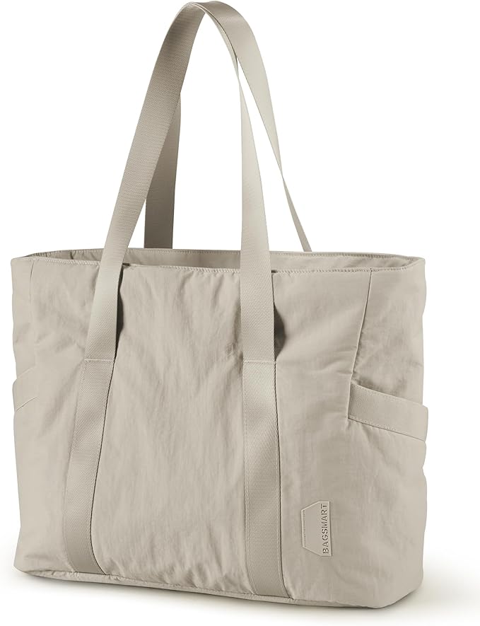 BAGSMART Tote Bag for Women, Tote Bag with Zipper Work Tote with Compartments Nurse Shoulder Hanbag for Travel, Gym by BAGSMART