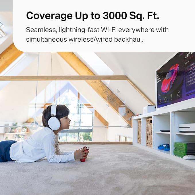 TP-Link Deco 7 Pro BE63 Tri-Band WiFi 7 BE10000 Whole Home Mesh System- 6-Stream 10 Gbps, 4X 2.5G Ports Wired Backhaul, 4X Smart Internal Antennas, VPN, HomeShield, Free Expert Support (1-Pack) - Image 7