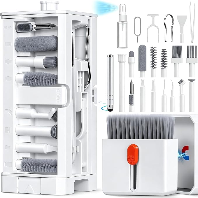 Inesore 32 in 1 Phone Cleaning Kit for iPhone AirPods MacBook Earbuds-White | 32 tools for iPhone, AirPods, iPad, MacBook, keyboards, earbuds and camera lens; charging port, speaker and screen cleaning by Inesore