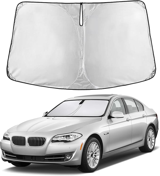 EcoNour Windshield Sunshade Compatible for BMW 5 Series 525i 520i 528i 530i 535d 535i 550i Series 2011-2014 2015 2016, Sun Visor for Window Sun Shade Cover, UV Protector, Car Accessories by EcoNour