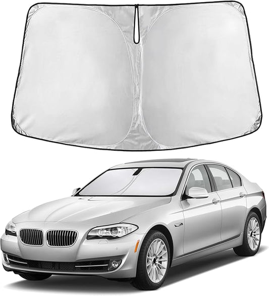 EcoNour Windshield Sunshade Compatible for BMW 5 Series 525i 520i 528i 530i 535d 535i 550i Series 2011-2014 2015 2016, Sun Visor for Window Sun Shade Cover, UV Protector, Car Accessories by EcoNour