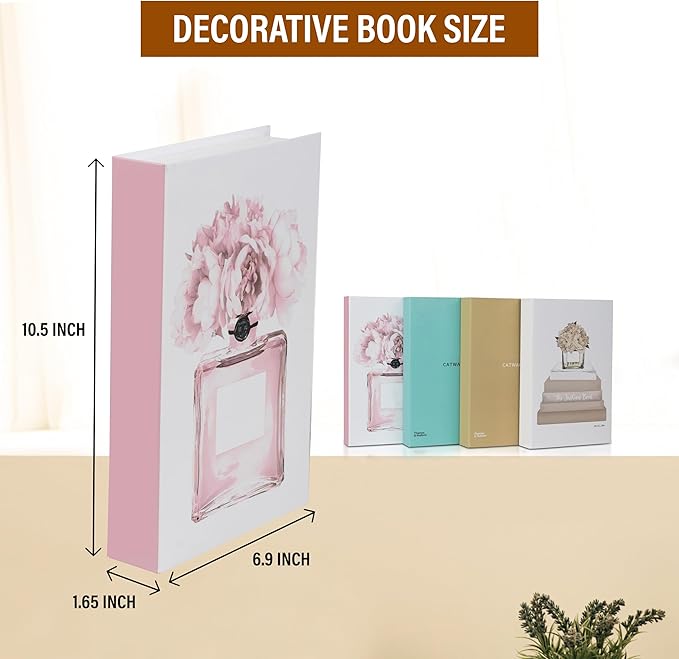 4 Pcs Decorative Books | Faux Blush Coffee Table & Shelf Decor | Soft Romantic Look for Living Room, Office and Entryway - Not Real, Tool-Free 2-Min Setup - Image 3