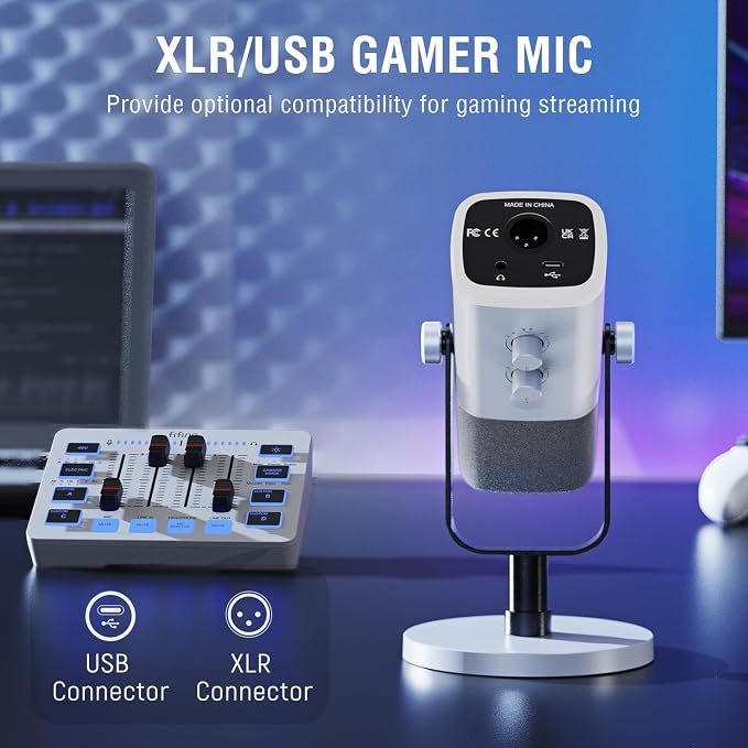 FIFINE Gaming Equipment Bundle, XLR/USB Streaming Dynamic Microphone with Audio Mixer Set, Podcast Recording Mic with Gain Knob, PC Mixer with Slider Fader Kit for Video, Game Voice-Ampligame KS5W - Image 6
