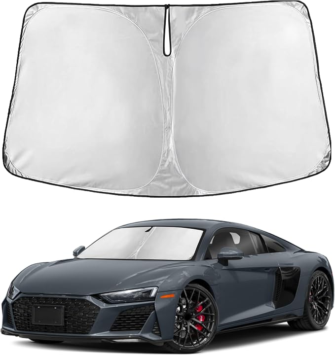 EcoNour Windshield Sunshade Compatible for Audi R8 2008-2023 2024 2025, Sun Visor for Front Windshield & Window Sun Shade Cover, UV Heat Blocker & Protector, Car Accessories by EcoNour