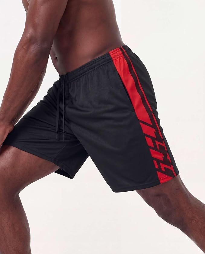 5 Pack Men's Mesh Shorts Athletic Basketball Sports Gym Workout Pockets | Cooling Moisture-Wicking, 9", Long, Quick-Dry, Breathable, Elastic Drawstring Waistband. Running, Exercise, Soccer, Training. - Image 7