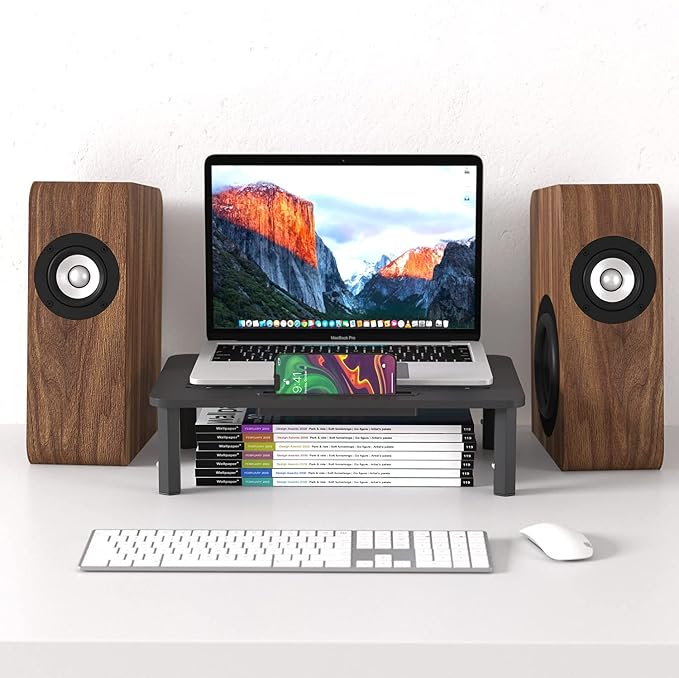 EVOOMI Monitor Stand Riser - Upgraded for Faster Productivity - Anti-Skid, HD Hexagonal Steel - Free Cable Ties - Computer Stand - Laptop, Desktop, Printer, iMac (Simple) - Image 6