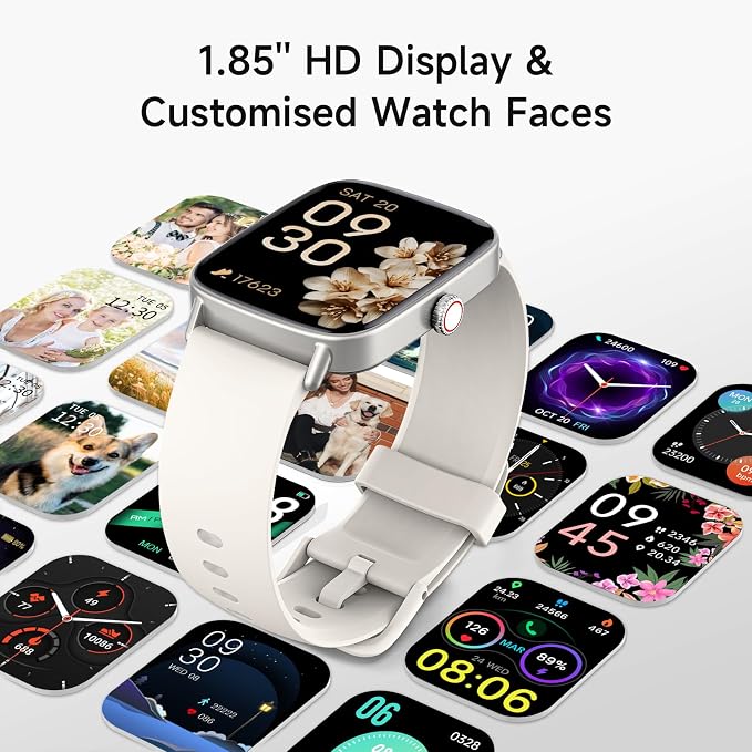 Smart Watch for Women, 1.85" HD Smartwatch Compatible iPhone/Samsung/Android (Answer/Make Calls), 100+ Sport Modes Fitness Tracker with Heart Rate/Sleep/SpO2 Monitor, IP68 Waterproof (Beige) - Image 7