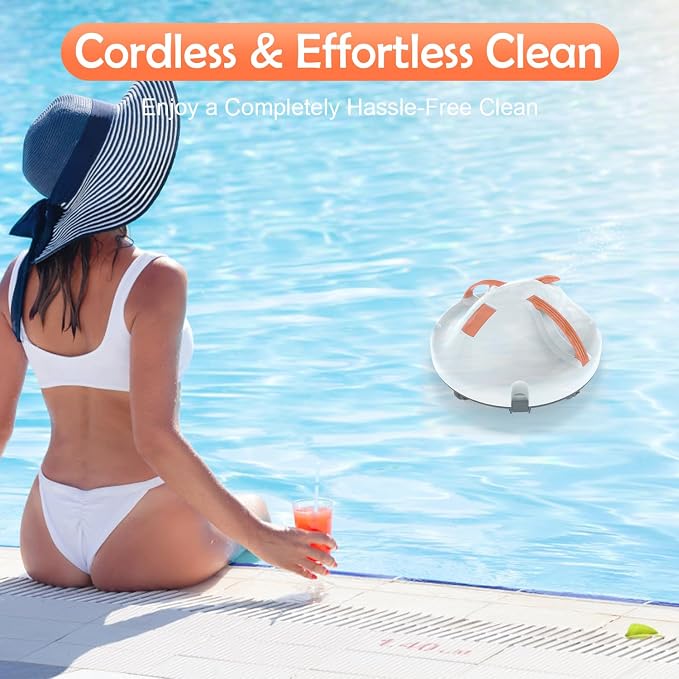 GMAPLAE Cordless Pool Vacuum for Above Ground Pool, Robotic Pool Cleaner with Dual Motors Strong Suction, 130 Mins Runtime, Auto-Parking, Pool Cleaner Robot for Inground Flat Pools Up to 1100 Sq.Ft - Image 2