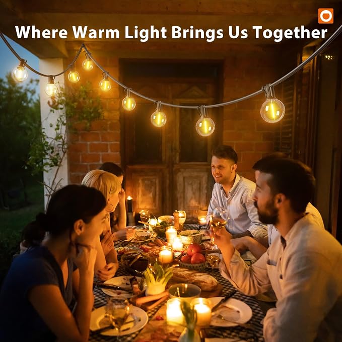 addlon Outdoor String Lights 50FT G40 with Remote 27 LED Shatterproof Bulbs | Dimmable Patio Globe Lights Waterproof, Hanging Outside Lighting for Backyard, Garden, Deck, Balcony, Porch, Café, Decor - Image 7