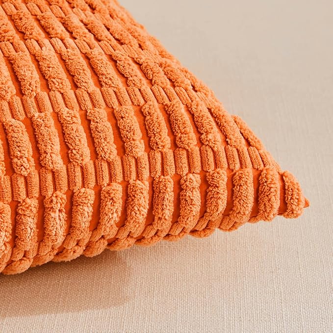 Fancy Homi 4 Packs Decorative Throw Pillow Covers for Living Room Couch Bed, Modern Farmhouse Boho Home Décor Accent Cushion Case, 24" x 16", Orange - Image 4