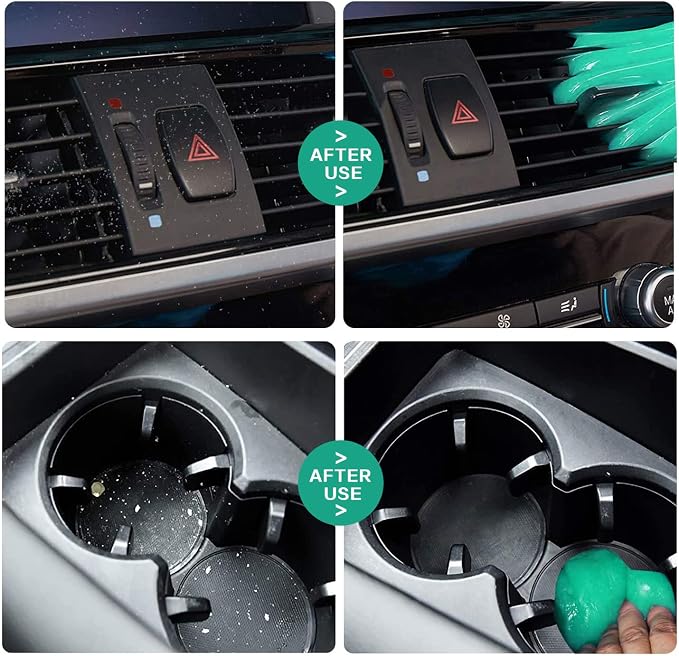 TICARVE 2Pack Cleaning Gel for Car Detailing Vent Cleaner Cleaning Putty Gel Auto Detail Tools Car Interior Cleaner Cleaning Mud for Cars and Keyboard Cleaner Cleaning Slime Green (320g/11.2oz) - Image 6