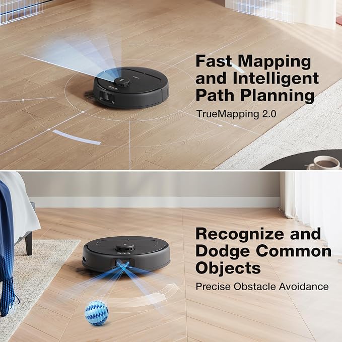 ECOVACS DEEBOT N30 Omni Care Robot Vacuum and Mop, 10000Pa Suction, TruEdge Adaptive Edge Mopping, ZeroTangle 2.0 Technology, Hot Air-Drying, Self-Emptying, Auto-Lift Mopping, Obstacle Avoidance - Image 7