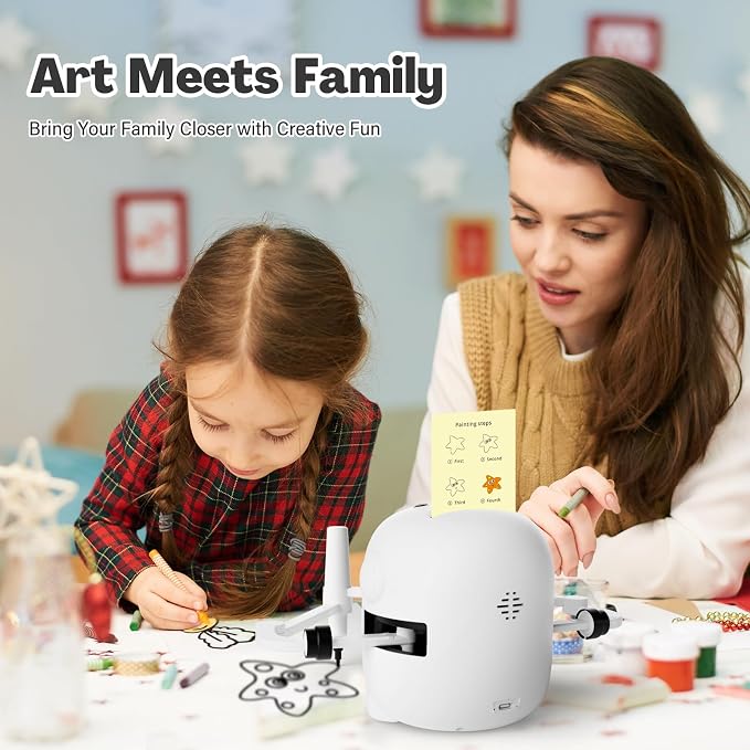 RIVGOT Drawing Robot for Kids with 150 Cards, Voice Interactive Educational Drawing Machine, Montessori Painting Learning Toys for 3 4 5 6 7 8 Year Old Boys Girls Birthday Party - Image 6