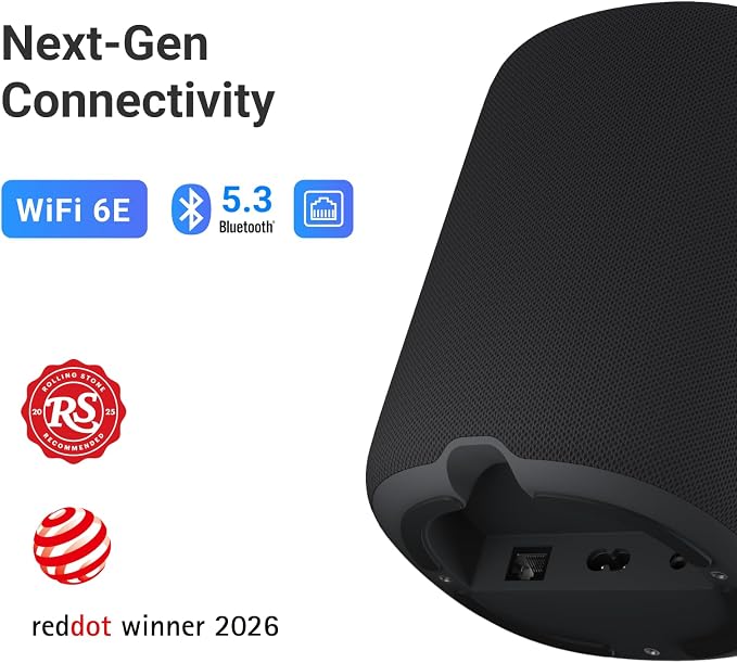WiiM Sound Smart Speaker with 1.8″ Touch Display, Hi‑Res 24‑bit/192 kHz, AI RoomFit™ Room Correction, 100W Peak, Wi‑Fi 6E/Bluetooth 5.3, Multi‑Room & Stereo Pairing, Remote Included, Black - Image 8