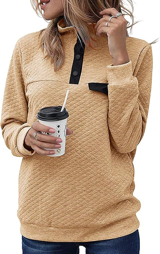 BTFBM Women Fashion Quilted Pattern Lightweight Zipper Long Sleeve Plain Casual Ladies Sweatshirts Pullovers Shirts Tops by BTFBM