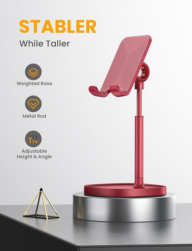 LISEN Cell Phone Stand Phone Holder for Desk, Gaming for Nintendo Switch | Office Desk Accessories for Women, iPhone Stand, Gadgets for Men Gifts, Office Decor, OtterBox Case, Switch, iPad, 4-10 in - Image 3