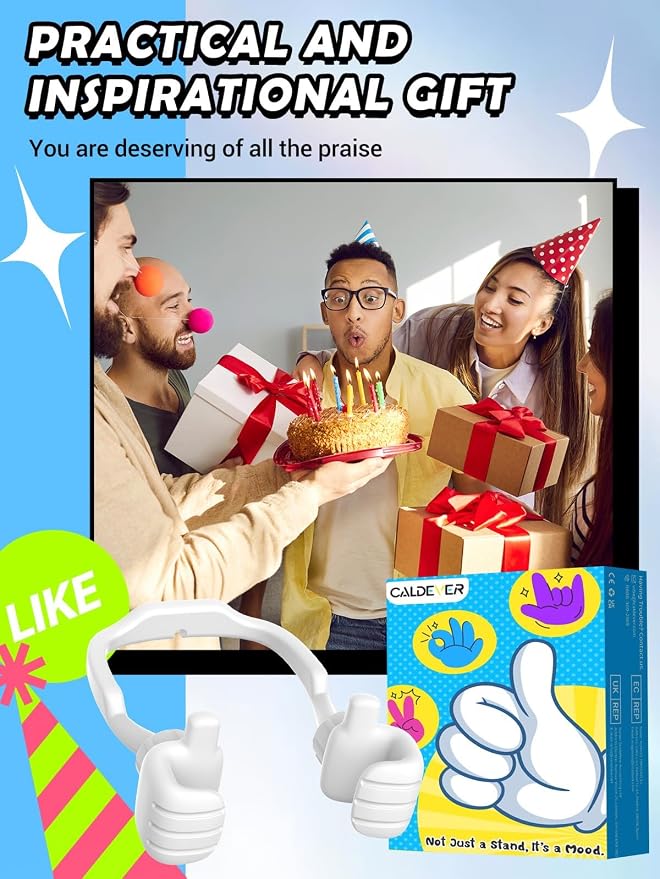 Graduation Gifts for Boys Girls Teens Kids: Thumbs Up Lazy Phone Stand Holder for Desk Funny Gadgets for Teenage Men Women Mom Wife Dad Father Son Daughter Adults Gift Stocking Stuffers Birthday Stuff - Image 2