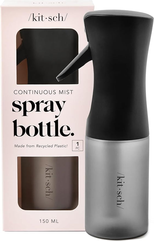 Kitsch Continuous Spray Bottle for Hair – Black, 150ml | Fine Mister Spray Bottle & Water Spray Bottle – Recycled Hair Spray Bottle – Spray Bottles for Cleaning, Styling, & More by Unknown