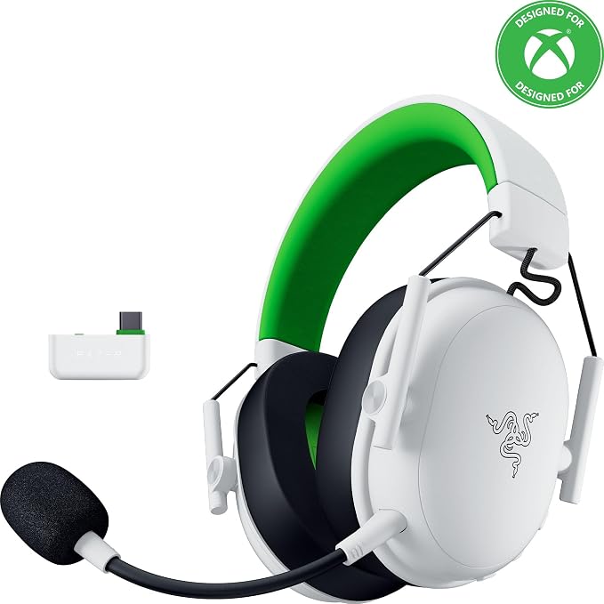 Razer BlackShark V3 X HyperSpeed Wireless Xbox Gaming Headset, White | 50mm Drivers, Cardioid Mic, 2.4 GHz, Bluetooth, Works with PC, Mac, PS5, Nintendo Switch, Smartphone, 70 Hr Battery by Unknown