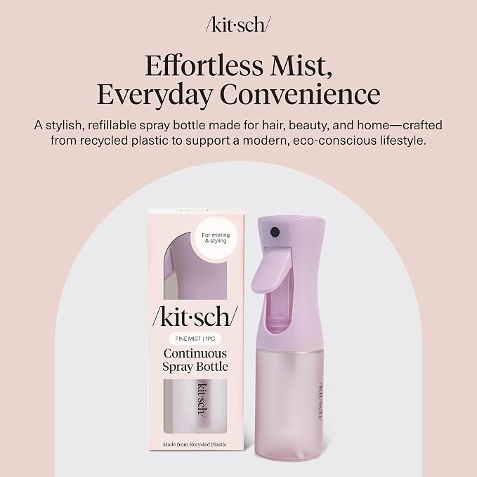 Kitsch Continuous Spray Bottle for Hair – Sheer Violet, 150ml | Fine Mister Spray Bottle & Water Spray Bottle – Recycled Hair Spray Bottle – Spray Bottles for Cleaning, Styling, & More - Image 2