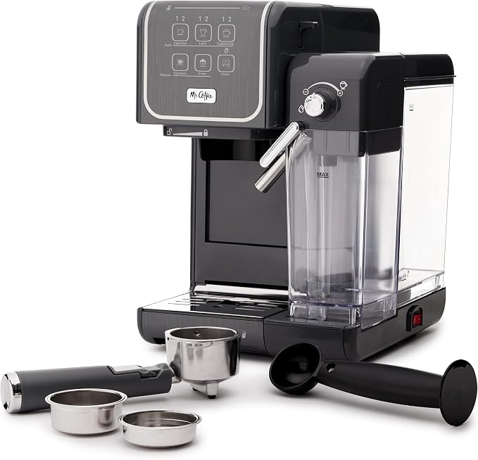 Mr. Coffee One-Touch CoffeeHouse+ Espresso, Cappuccino, and Latte Maker Home Coffee Machine with 19-Bar Italian Pump, and Milk Frother Ideal for Latte, Espresso, and Coffee Lovers by Unknown