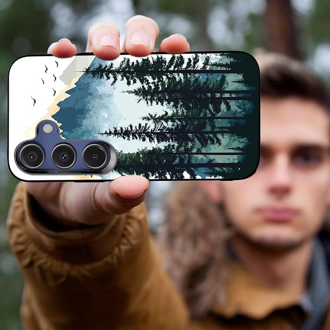 Designed for Galaxy A17 5G Phone Case,Slim Silicone Shockproof Protective Case for Galaxy A17 5G 6.7 inch,Watercolor Forest Mountains - Image 4