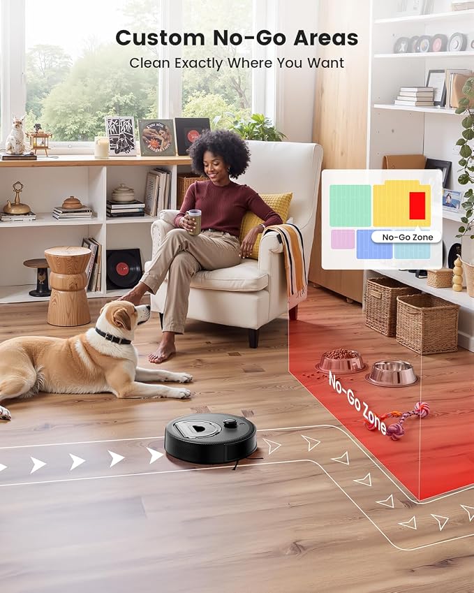 Lefant Robot Vacuum and Mop, 450ml Visible Dustbin, Upgraded 190° PSD Obstacle Avoidance, Customized Cleaning, Multi-Floor Mapping, 150 Mins Runtime, 2.4G/5G WiFi, Pet Hair & Carpets, M330 Pro - Image 7