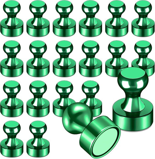 LOVIMAG Fridge Magnets 20Pcs, Magnet for Refrigerator Whiteboard, Green | Small Strong Neodymium Metal Cute Push Pin for Classroom, Kitchen, Accessories Decorative, Office, Calendar by LOVIMAG
