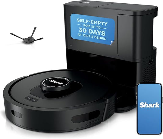 Shark AV2501S AI Ultra Robot Vacuum, with Matrix Clean, Home Mapping, 30-Day Capacity HEPA Bagless Self Empty Base, Perfect for Pet Hair, Wifi, Dark Grey by Unknown