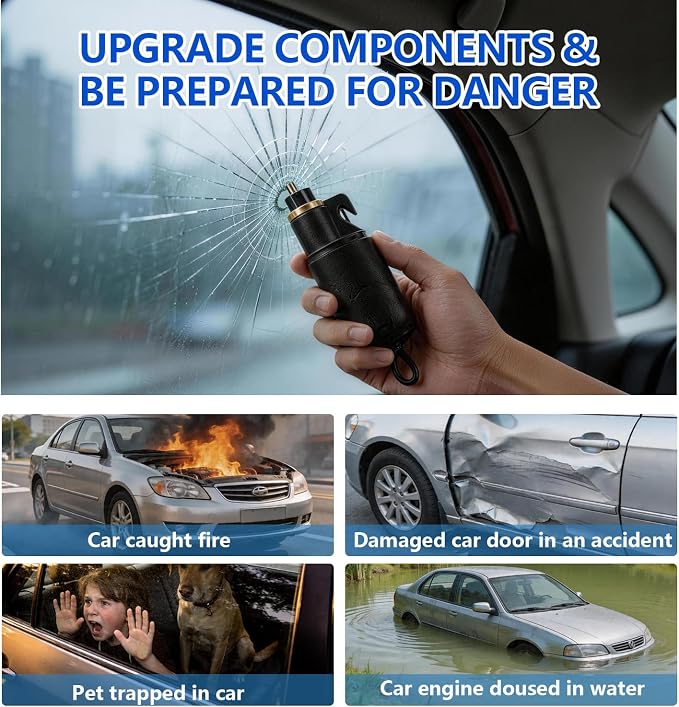 Car Seat Gap Filler Organizer 2Pcs,Car Accessories with Safety Hammer,2 in 1 No Drop Seat Guard with Storage Slot for Phone,Keys,Universal Interior Gap Filler for Cars SUV Truck,Black - Image 5