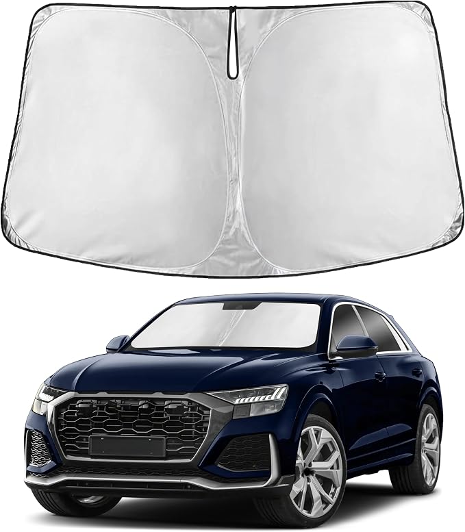EcoNour Windshield Sunshade Compatible for Audi RS Q8 2020-2023 2024 2025, Sun Visor for Front Windshield & Window Sun Shade Cover, UV Heat Blocker & Protector, Car Accessories by EcoNour