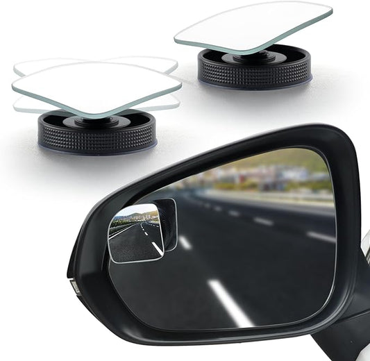 LivTee Blind Spot Car Mirror, Fan HD Glass Frameless Convex Side Mirror Blindspot, Reusable 360° Wide Angle Rear View Car Mirrors with Powerful Adjustable Suction Cup - Exterior Mirrors by LivTee