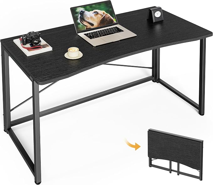 Huuger Folding Desk for Small Spaces, 31.5 Inch Foldable Computer Table, Easy Assembly, for Home Office, Study, Bedroom, Dorm, Space Saving, Small Writing Work Office Computer Desk, Black by Huuger
