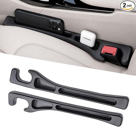 Car Seat Gap Filler Organizer 2 PCS Black Universal Seat Gap Plug Blocker Anti-Drop Console Catcher Phone Keys Storage for Car Truck SUV Auto Accessories Style2 by Unknown