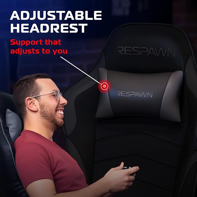 Respawn 900 Gaming Recliner Chair with Footrest, Cup Holder and Swivel | Ergonomic gaming recliner with footrest, cup holder, lumbar support, 135° recline & 360° swivel for console gaming - Image 3