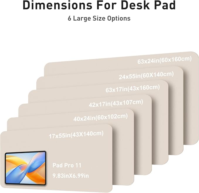 Aothia Faux Leather Desk Mat - Large Mouse Pad, Non-Slip PU Leather Blotter, Waterproof Writing Surface for Office and Home (Eggshell, 42" x 17") - Image 5