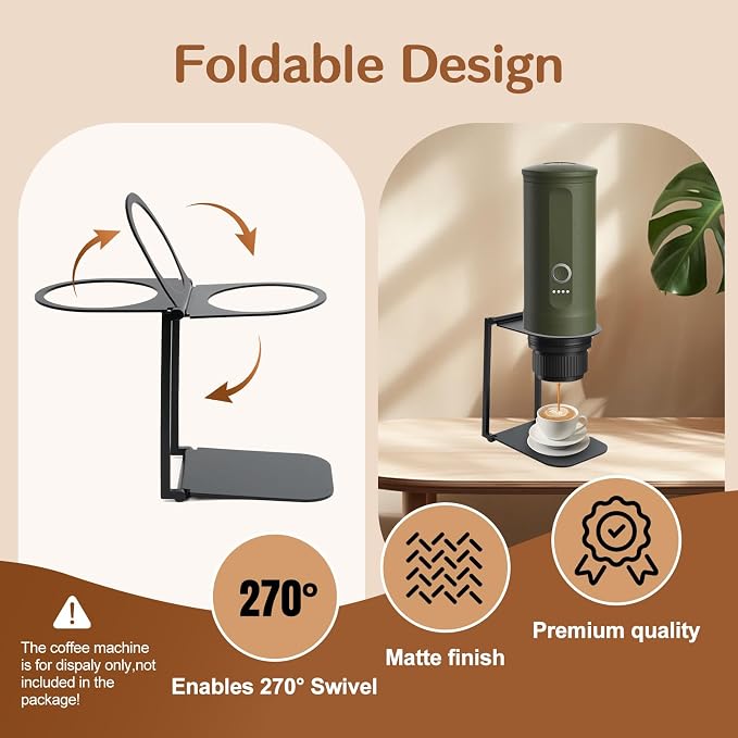 Stand Compatible with Outin Nano – Portable Foldable Coffee Maker Stand with Base, Espresso Machine Holder for Home, Desk, and Travel (Black) - Image 4