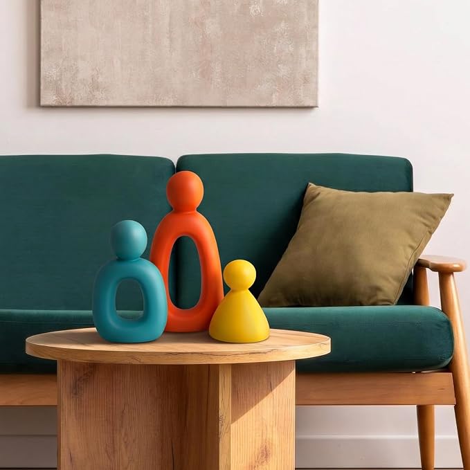 Youyole 3 Pcs Mid Century Modern Decor Abstract Family of 3 Figurines for Shelf Sculpture Love Home Decorative Accents Abstract Decorative Statue for Shelves Living Room Office Table Decorations - Image 6