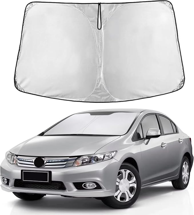 EcoNour Windshield Sunshade Compatible for Honda Civic 2006-2009 2010 2011, Sun Visor for Front Windshield & Window Sun Shade Cover, UV Heat Blocker & Protector, Car Accessories by EcoNour