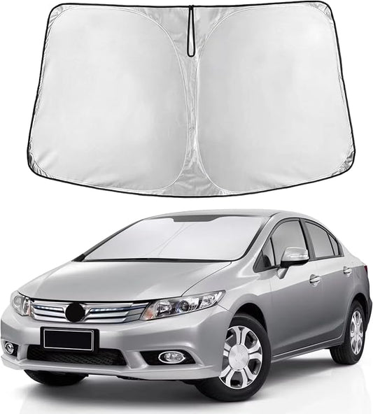 EcoNour Windshield Sunshade Compatible for Honda Civic 2006-2009 2010 2011, Sun Visor for Front Windshield & Window Sun Shade Cover, UV Heat Blocker & Protector, Car Accessories by EcoNour