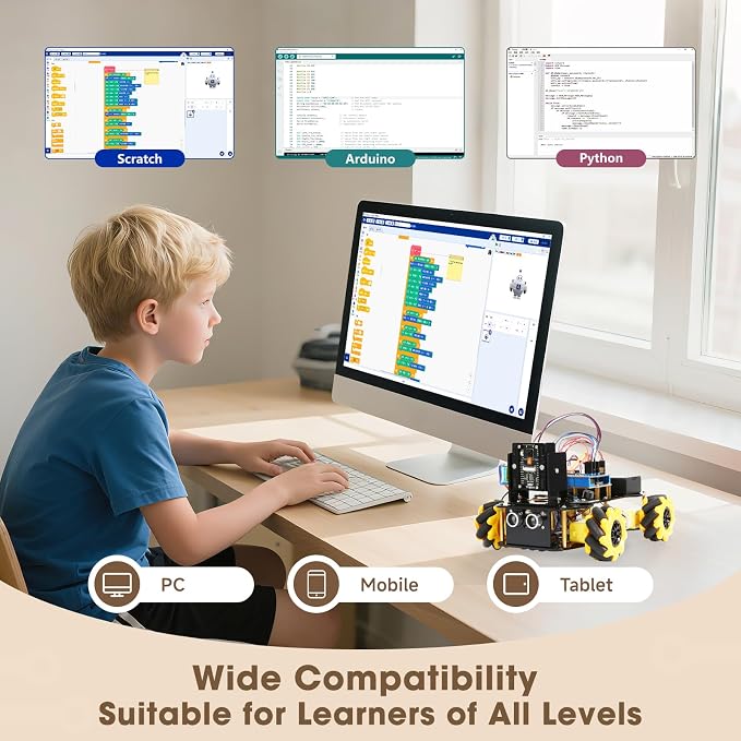 Robotics Kit for Kids Ages 8–12 12-16, ACEBOTT Smart Robot Car Kit with 3MP Camera, STEM Toys for Boys Compatible with Arduino & Scratch,App & Remote Control,STEM Gift for Boys, Girls,Teens and Adults - Image 7
