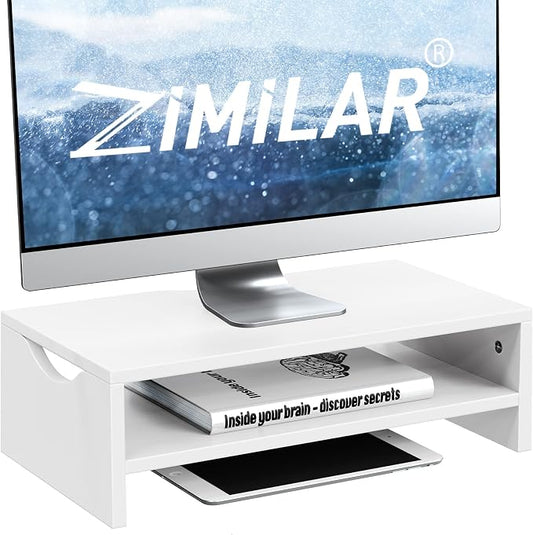 Zimilar Monitor Stand Riser, 2 Tiers Wood Laptop Computer Monitor Riser | for PC Screen, iMac, Desktop Screen Monitor Stand Riser with Storage for Home Office by Zimilar