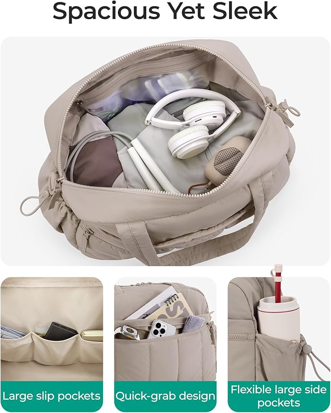 BAGSMART Duffle Bag for Travel, Gym Bag for Women, Weekender Carry on Bag | PVC Wet Pocket, Airline Approved Personal Carry-on Size, Fits Under-seat, One Bag for Gym, Travel, Hospital, Overnight - Image 3