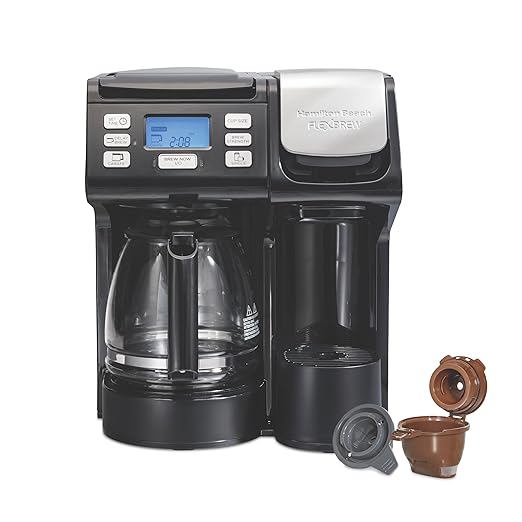 Hamilton Beach FlexBrew Trio 2-Way Drip & Single Serve Coffee Maker | Single Serve Coffee Maker & 12 Cup Coffee Maker | Compatible With K-Cups, Pods or Grounds | Fast Brewing | Black | 49902JN by HamiltonBeach